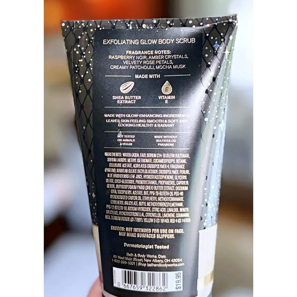 Bath & Body Works 7.4oz Into the Night Exfoliating Glow Body Scrub with Shea x4